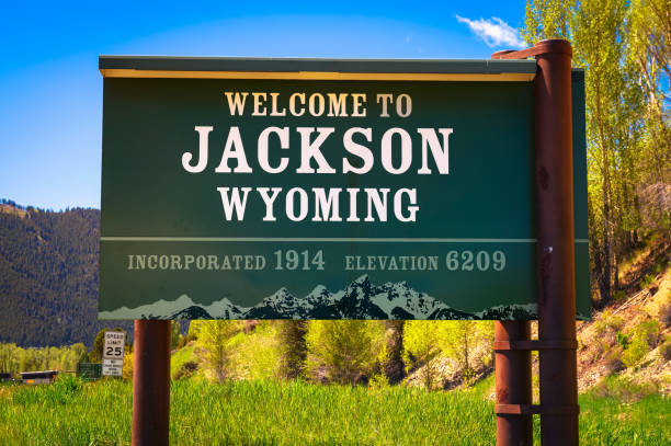 istock Welcome to Jackson Wyoming road sign 1481866033