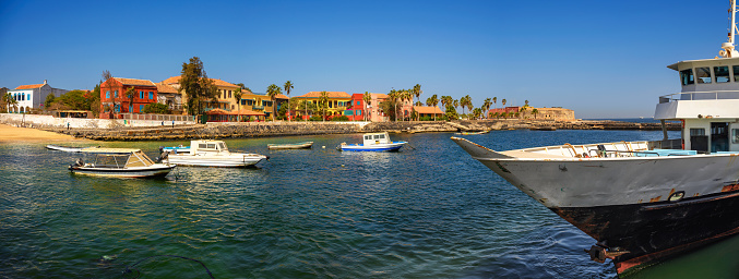 Historic city on the Goree island near Dakar, Senegal, Africa. Goree Island is a UNESCO World Heritage Site known for its historical significance as a center of the transatlantic slave trade.