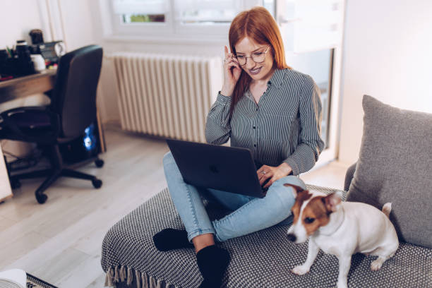 istock Home office,  female working from home 1481867459