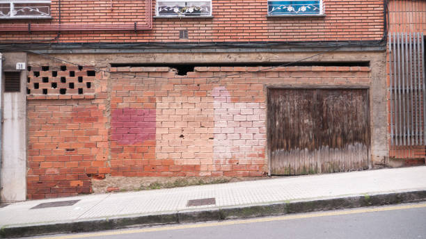 White and pink dirty urban wall