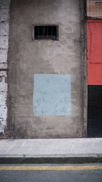 istock Square painted in dirty street wall 1481871471