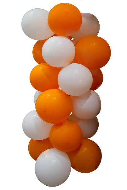 istock White and orange balloons isolated on white 1481872581