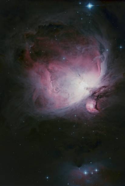 The Great Orion Nebula Photograph of the Great Orion Nebula processed in true colour astrophotography stock pictures, royalty-free photos & images