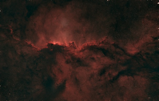 Photograph of the Fighting Dragons Nebula, stars removed
