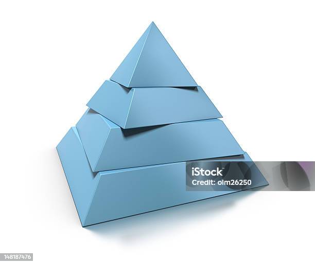 Foto de 3 D Pirâmide e mais fotos de stock de Azul - Azul, Tridimensional, Branco