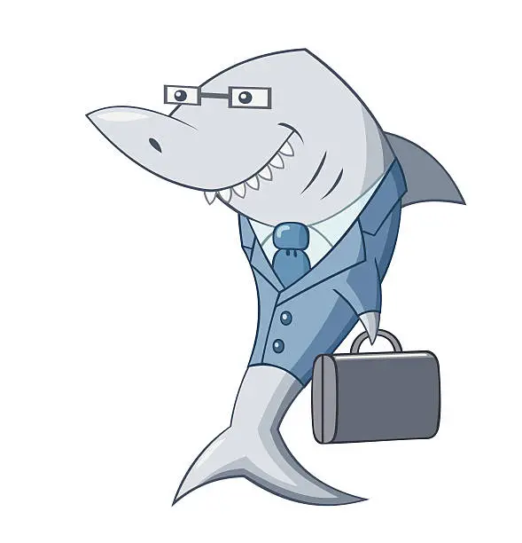 Vector illustration of Shark of business