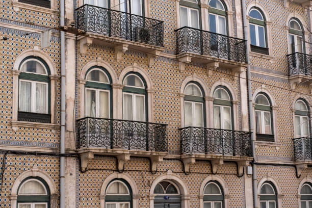 istock Old building front with balconies in Lisbon, Portugal 1481877401