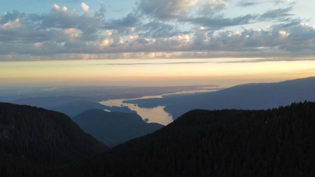 istock Mesmerizing view of a river through mountains and evergreen pine trees at sunset 1481883393