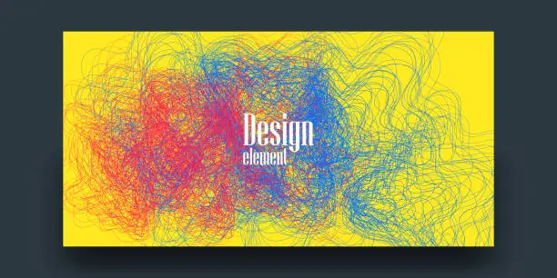 Vector illustration of Abstract graphics composed of colored lines.