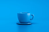 Blue Coffee cup on blue background