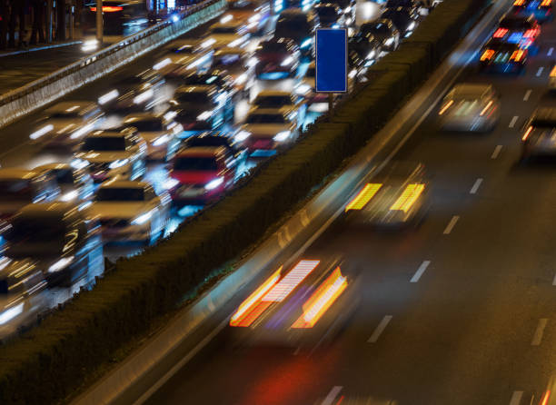 istock Car on the road motion blur background 1481901845