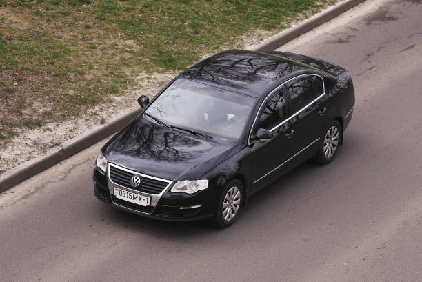 Belarus, Minsk-13.04.2023: Volkswagen Passat B6 moving down the road.