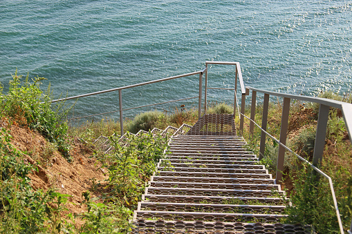 Beach at Arch Rock in Keurboomstrand, Plettenberg bay, South Africa, from the viewpoint an idyllic beach close to Plettenberg Bay and on the Garden Route.