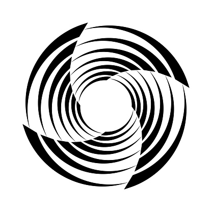 Disk of fine lines swirl pattern
