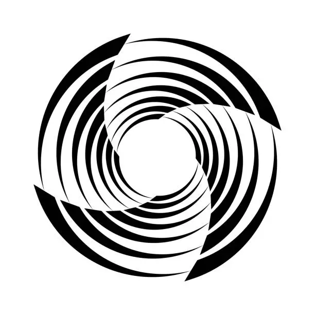 Vector illustration of Swirl disk of fine lines pattern