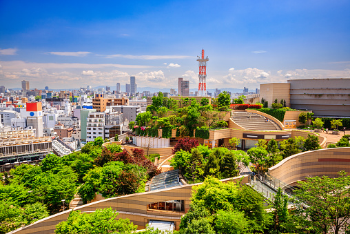 Namba Parks, Osaka, Japan cityscape and view.