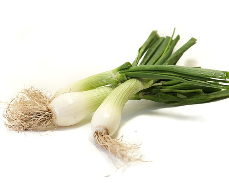 chives on white background