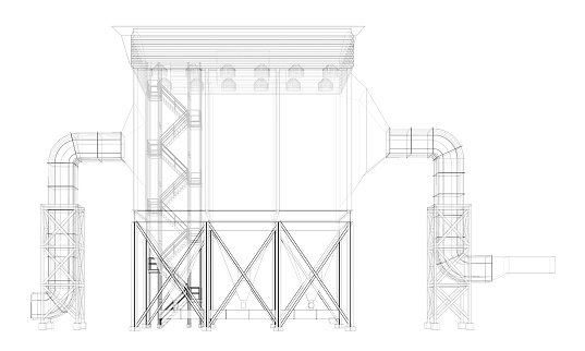 3D illustration of industrial building