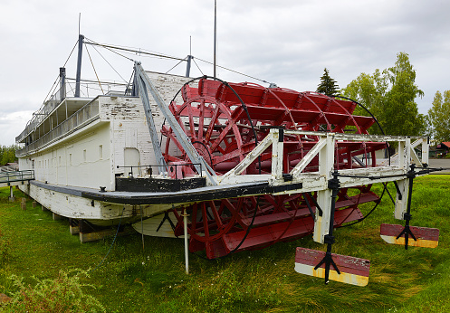 The SS Nenana is a old wooden-hull sternwheeler, in service from 1933 to 1954. Alaska, USA