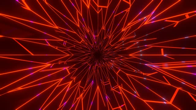A 3D rendered neon tunnel with sci-fi motion graphics suitable digital futuristic