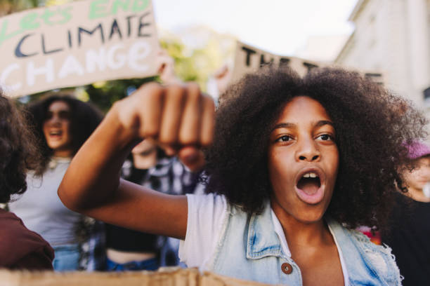 istock Youth activists demonstrating against climate change 1481918384