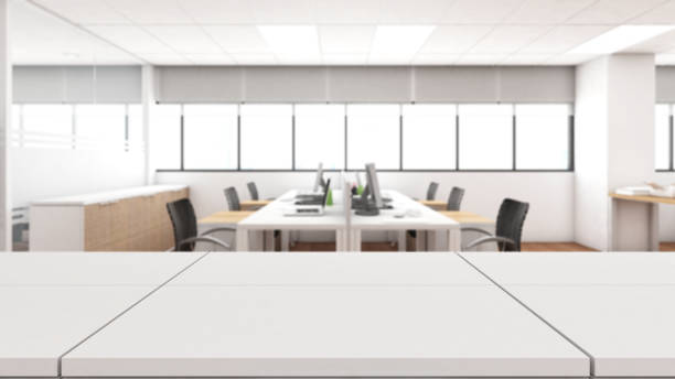 istock mock up,office space For working with computers, office equipment,line art,3d rendering 1481919944