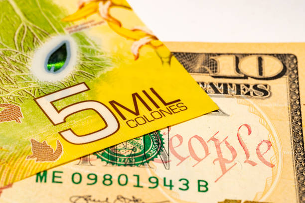 istock Costa Rican Colon and dollars still life background 1481920133