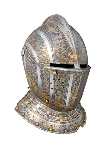 istock Ancient close helmet made of steel isolated 1481920949