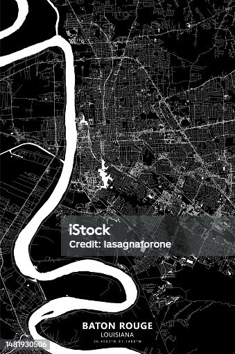 istock Baton Rouge, Louisiana, USA Vector Map 1481930506