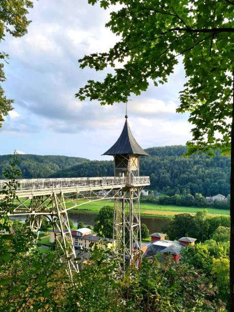 Ostrauer Sendigvillen in Bad Schandau  Aufzug Aussichtslift Sächsische Schweiz