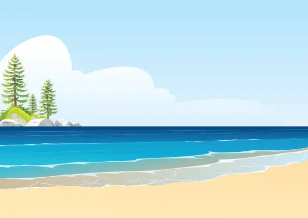 Vector illustration of Summer beach