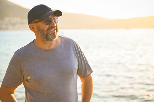 man resting on the beach