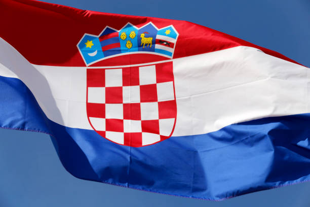 istock Croatia flag waving in the wind 1481972519