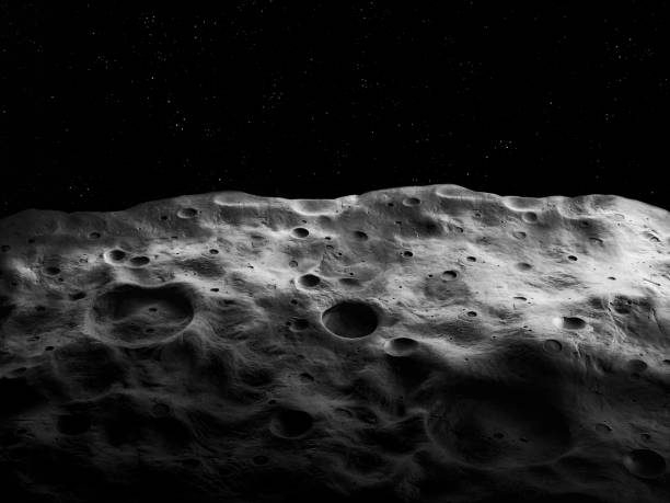 istock Lunar landscape illuminated by the sun. 1481983694