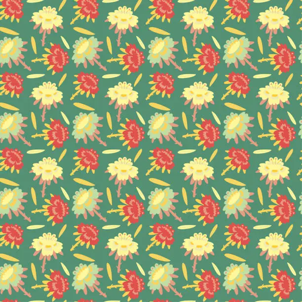 Vector illustration of Tropic Flower Pattern Design
