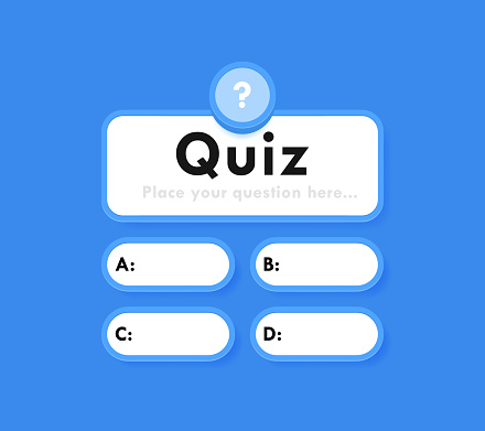 Intelectual quiz game pop up box with question mark and variants of answers. Design concept for test, exam, education and learning. Question and answers. Vector illustration.