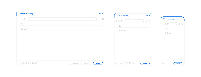Email Interface Using Mobile Email Interface Outline Mail Window Template For Mobile Phone Tablet ...