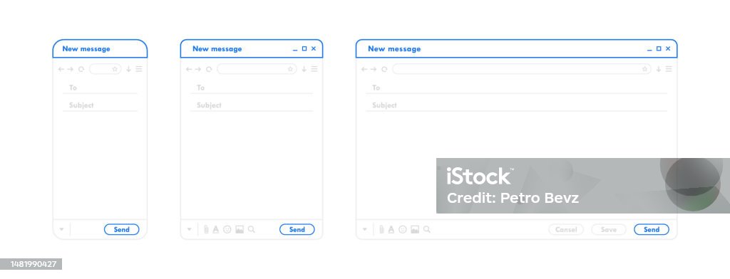 Email Tab Interface Email Interface Outline Mail Window Template For Mobile Phone Tablet ...
