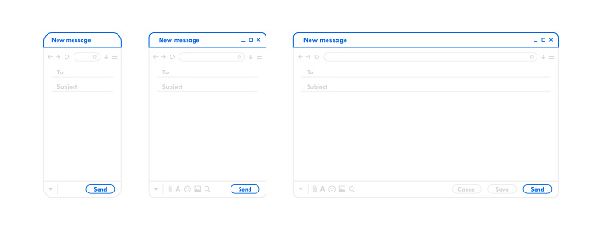 Email Interface Outline Mail Window Template For Mobile Phone Tablet ...