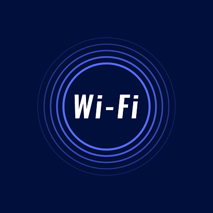 Wifi signal logo. Free Wi-Fi access point for laptop, computer, phone. Vector illustration.