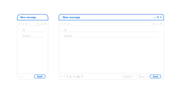 Email Interface Using Mobile Email Interface Outline Mail Window Template For Mobile Phone And ...