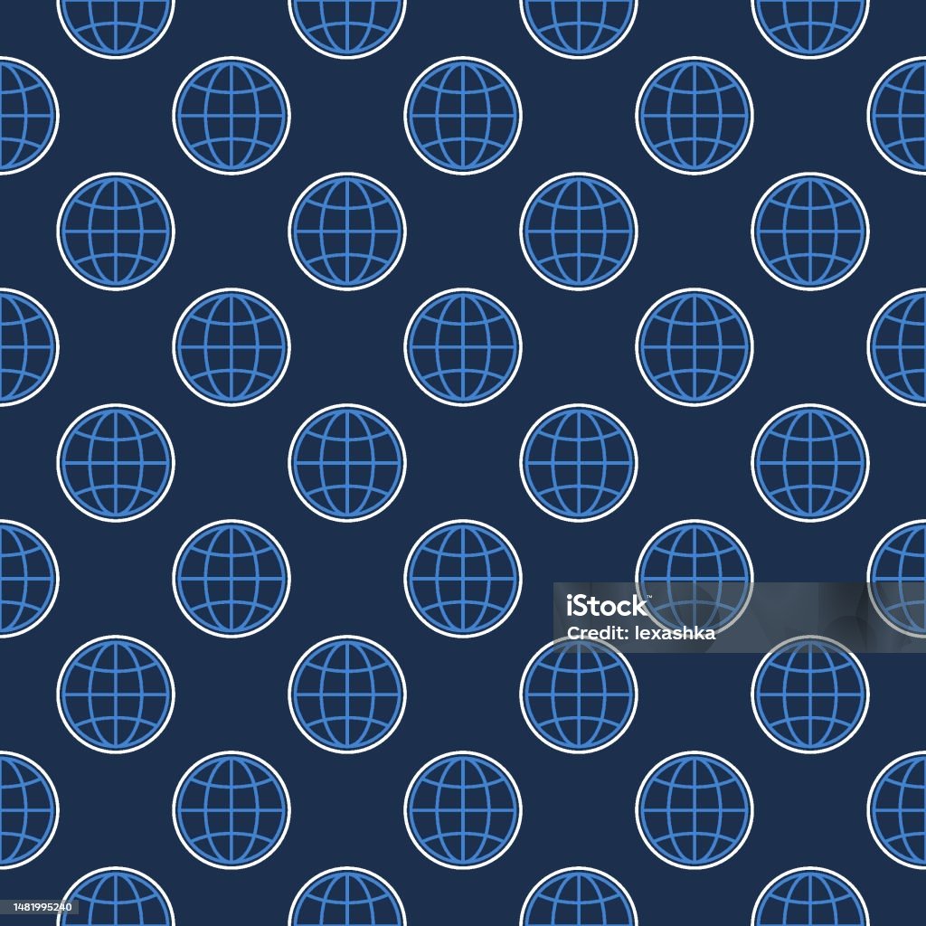 Globe Vector Pattern Globe Vector Concept Round Line Seamless Pattern Stock Illustration ...