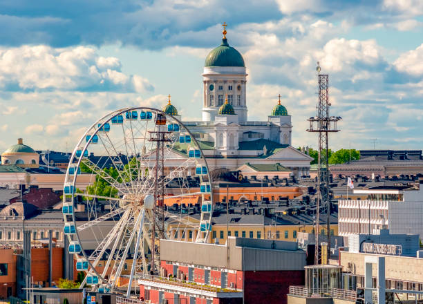 Helsinki Cathedral and Ferris wheel, Finland