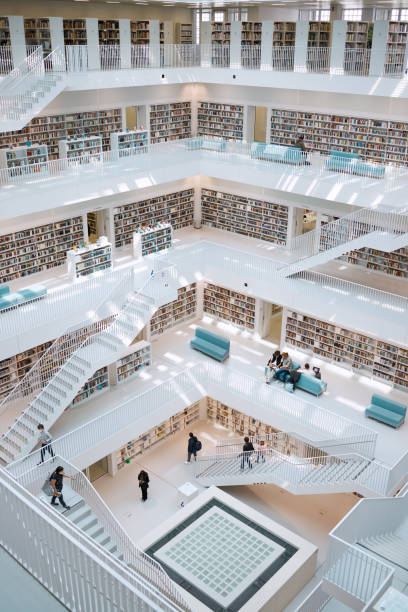 istock Library, university and education building with books for college students ready for learning. Architecture, study research and school book on campus for knowledge and studying with textbooks 1482006237