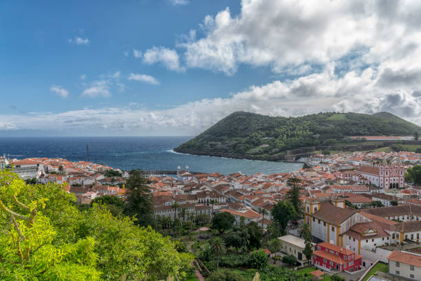 istock Angra do Heroismo, high angle view on city and harbor 1482007456