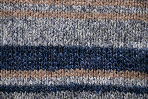 striped knitted fabric as background