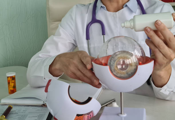 istock Ophthalmologist holds drops for examining fundus and checking vision 1482016388