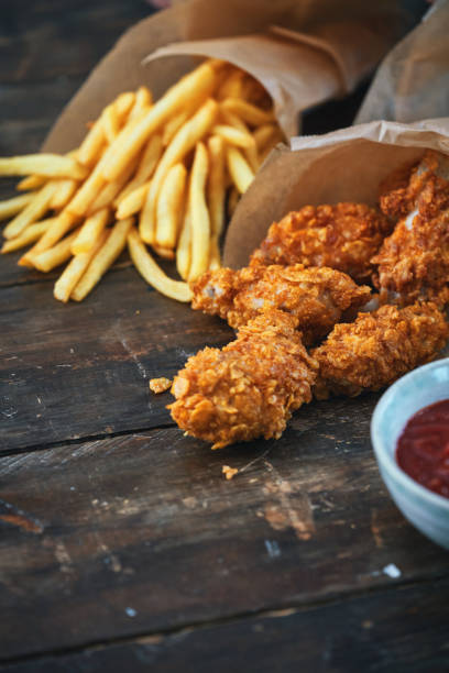 istock Crispy Fried Chicken with French Fries 1482017593