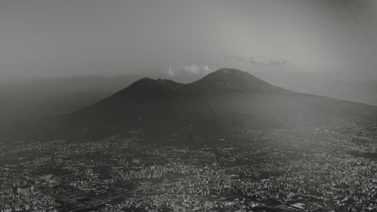 Italian Vesuvius volcano from the air.