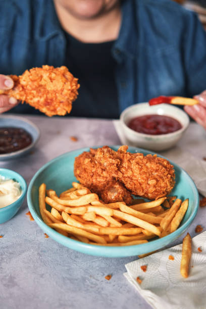 istock Crispy Fried Chicken with French Fries 1482018323